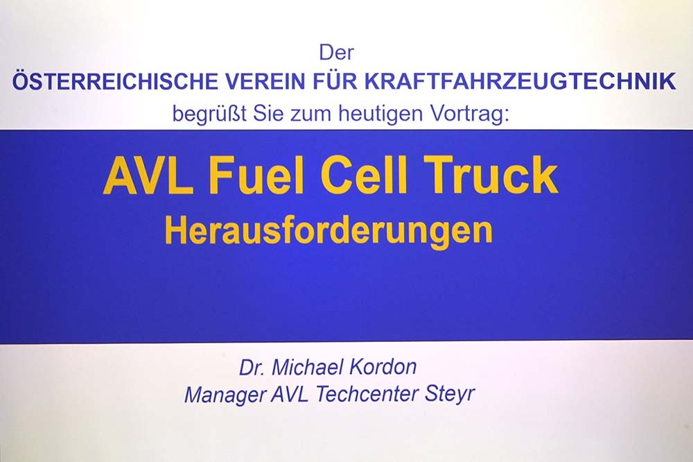 ÖVK Vortrag von Dr. Michael Kordon über die Herausforderungen vom AVL Fuel Cell Truck